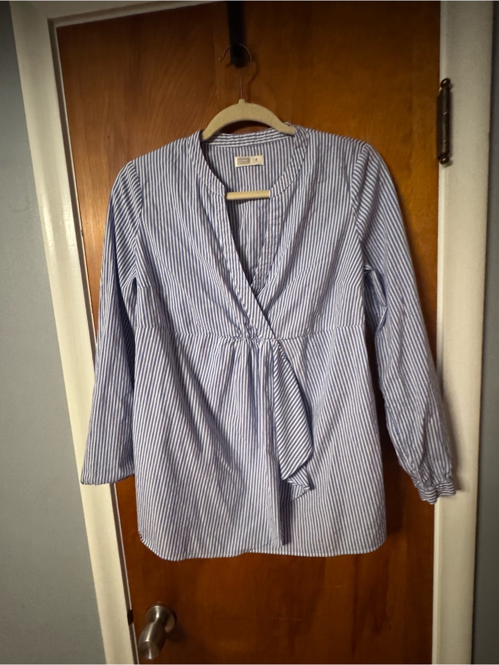 Old Navy Blue and White Striped Wrap-style Tunic